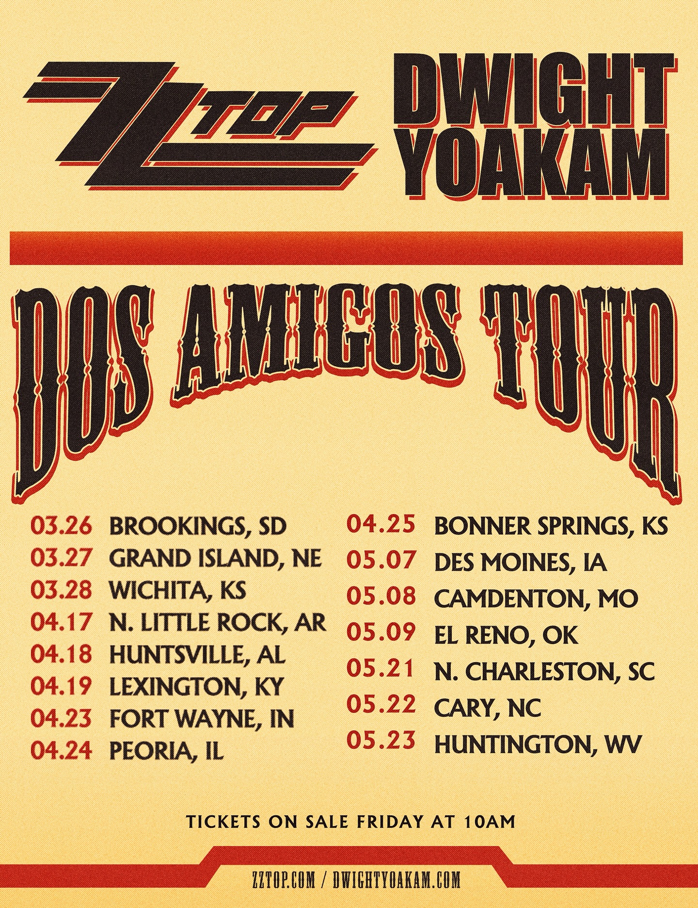 Dwight Yoakam Dos Amigos Tour Poster 2026
